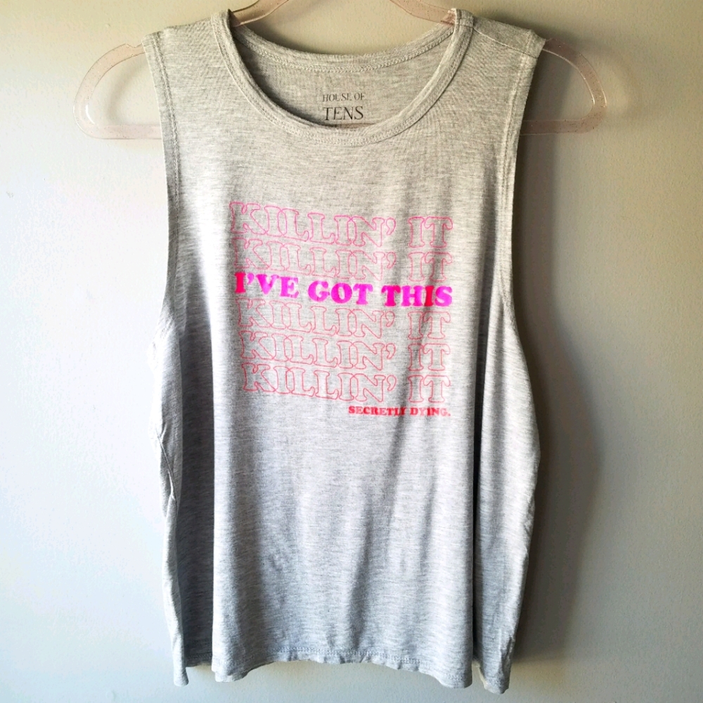 House of Tens Killin' It Yoga Tank Women's Size Large Made In USA!